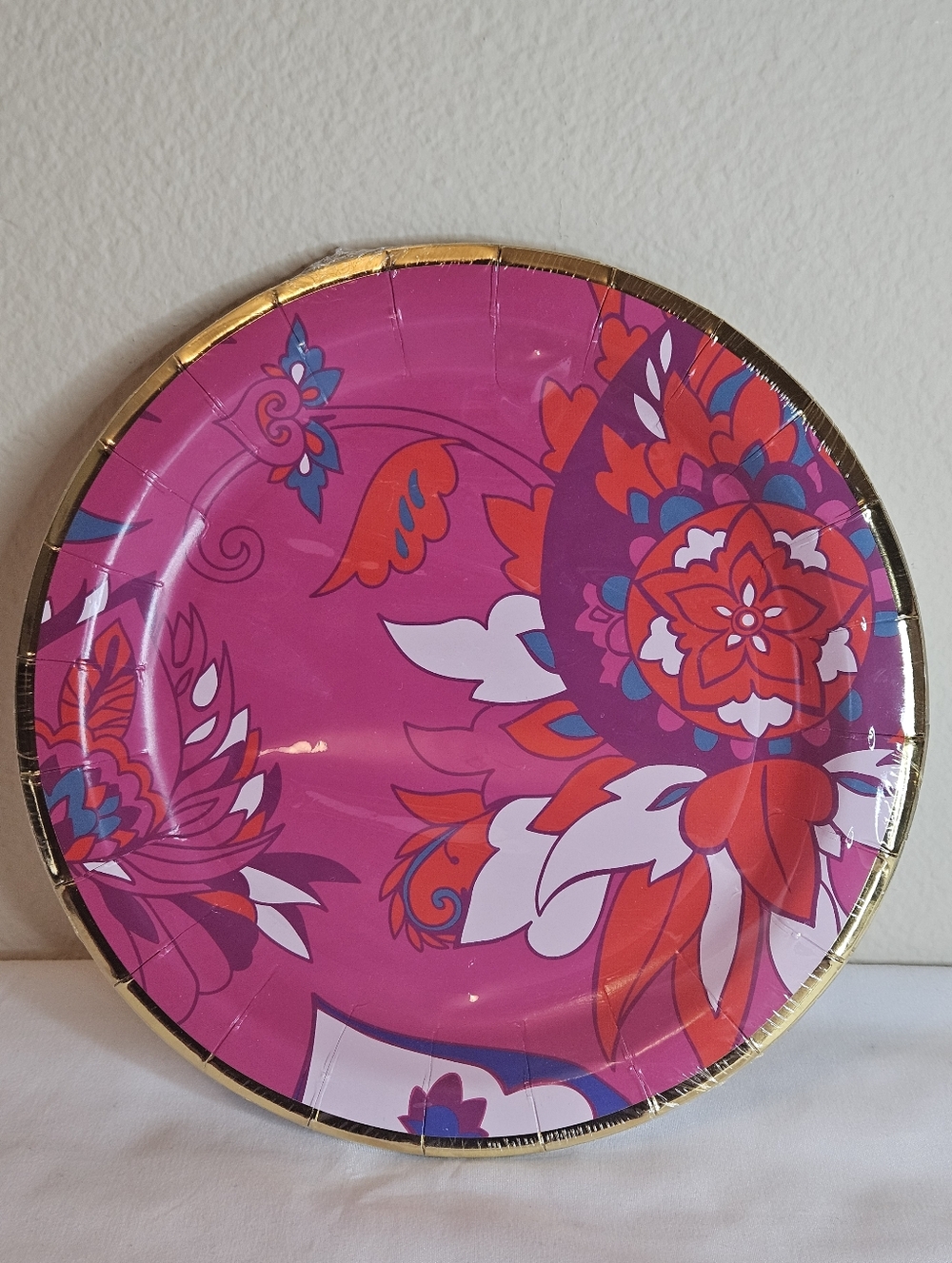 42 Pc Set Celebrate It Pink Floral Party Tablecloth Plates Napkins Tray NEW - Picture 8 of 14